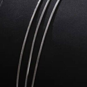 Set of Silver Metal Chain Bracelets